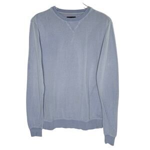 Massimo Dutti Linen Cotton Blue Sweatshirt S Mens Classic Crewneck *flaw